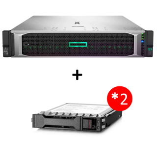 HPE DL380G10 8SFF-BC 4208 32G MR416i-p-4G 4x1GbE 800w CMA 3-3-3 + 2x 2TB SATA HDD